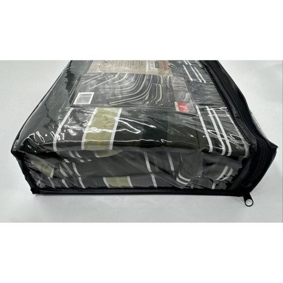 Mossy Oak Full Size Sheet Set 6 Piece Green Striped Hunting Lodge Cabin NEW - Picture 5 of 9